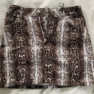 brown snake skin skirt